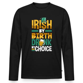 Kiss Me I'm Irish And Single St Patricks Day - Männer Premium Bio Langarmshirt - Schwarz - Vorne - Nico (187cm)