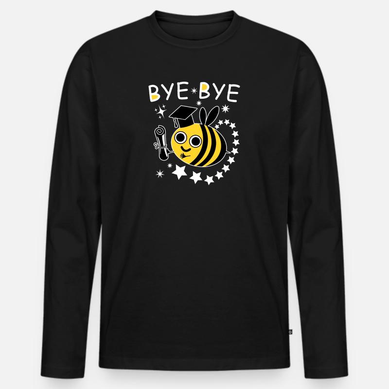 BYE BYE Biene - Männer Premium Bio Langarmshirt - Schwarz