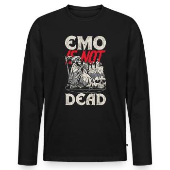 Emoticon Emo n’est pas mort Esthétique Emocore - T-shirt manches longues Premium bio Homme - noir - Devant - Nico (187cm)