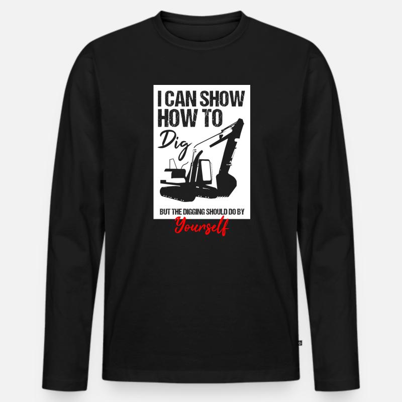 Baggerrückenbagger für Baggerfahrer - Männer Premium Bio Langarmshirt - Schwarz