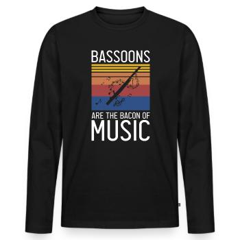 Instrument à vent en bois et instrument à vent basson - T-shirt manches longues Premium bio Homme - noir - Devant - Nico (187cm)