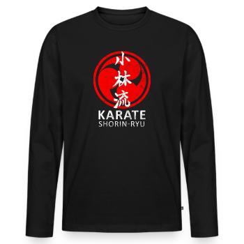 Karate Shorin Ryu Kanji Kampfkunst Japan - Männer Premium Bio Langarmshirt - Schwarz - Vorne - Nico (187cm)