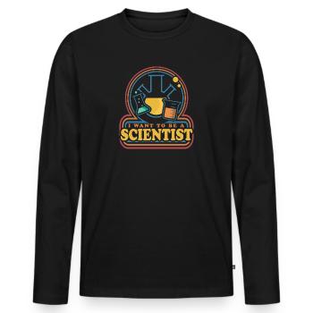 I Want To Be A Scientist Science Research - Men's Premium Organic Long Sleeve Shirt - black - Front - Nico (187cm)
