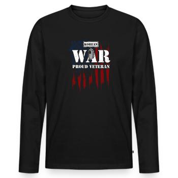 Fier vétéran de la guerre de Corée - Vétéran - T-shirt manches longues Premium bio Homme - noir - Devant - Nico (187cm)