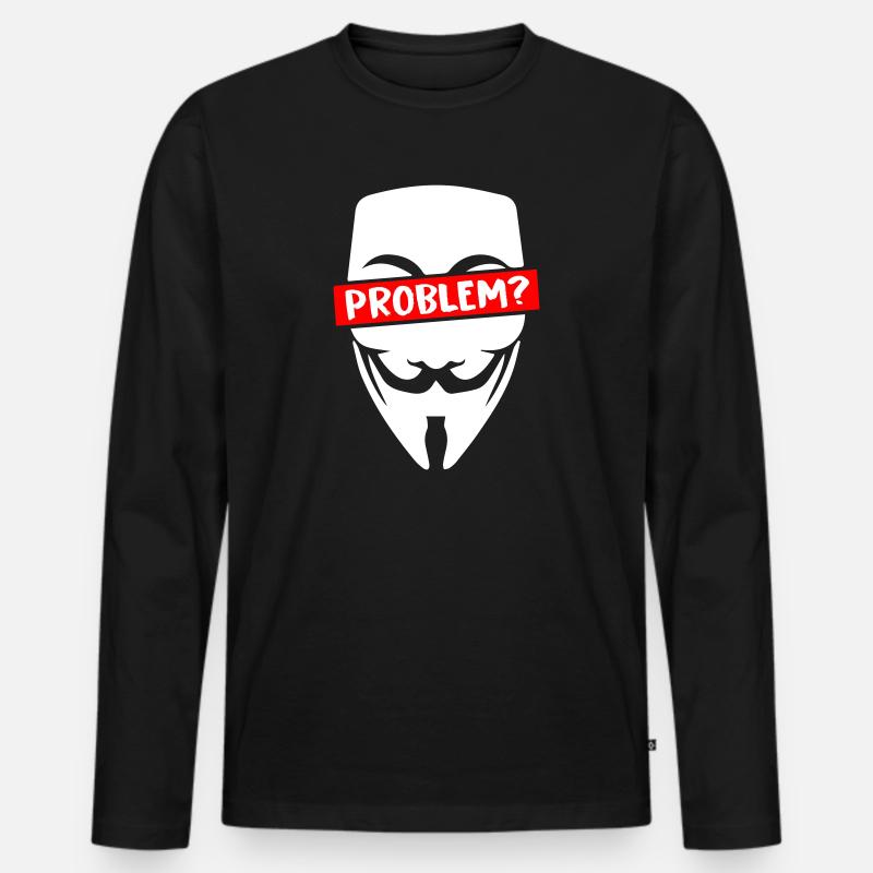 Problem Anonymous - Männer Premium Bio Langarmshirt - Schwarz