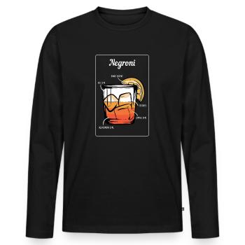 Negroni Cocktail Drinks Barkeeper Bar Restaurant - Men's Premium Organic Long Sleeve Shirt - black - Front - Nico (187cm)
