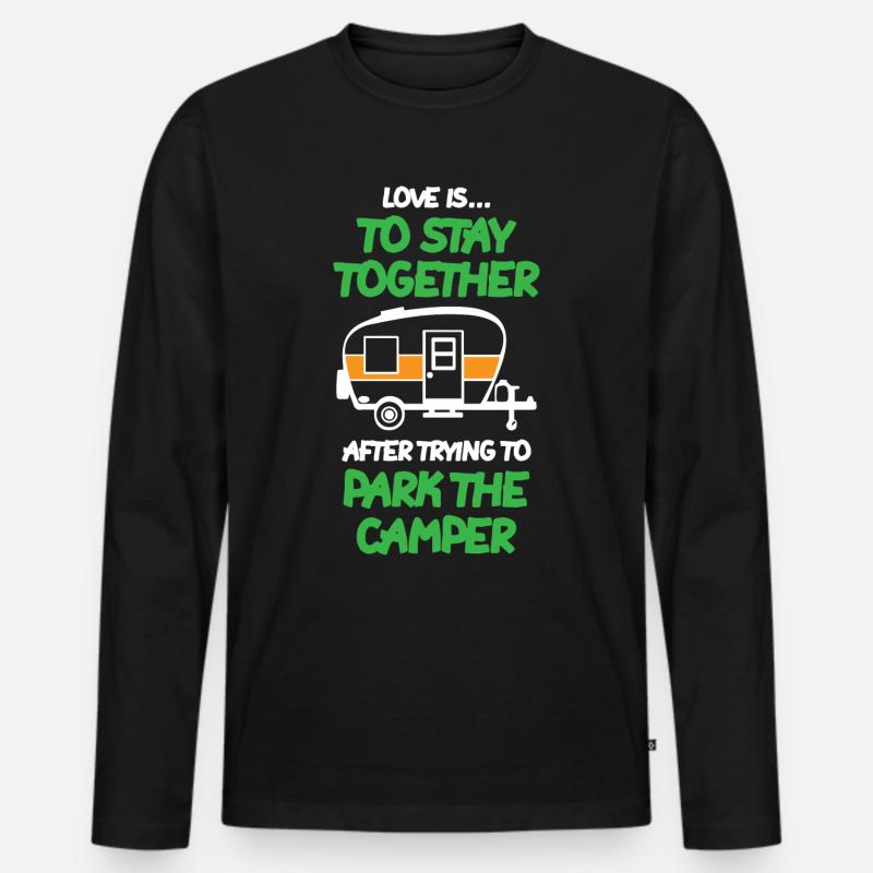 The Camper Van - Männer Premium Bio Langarmshirt - Schwarz
