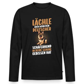 Hund Deutscher Schäferhund - Männer Premium Bio Langarmshirt - Schwarz - Vorne - Nico (187cm)