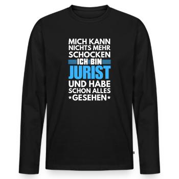 Nicht schockbarer Jurist - Männer Premium Bio Langarmshirt - Schwarz - Vorne - Nico (187cm)