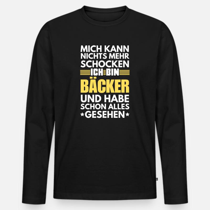 Non-Shockable Baker - Men's Premium Organic Long Sleeve Shirt - black
