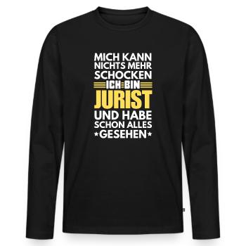 Avocat non choquable - T-shirt manches longues Premium bio Homme - noir - Devant - Nico (187cm)