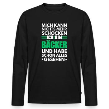 Non-shockable baker - Men's Premium Organic Long Sleeve Shirt - black - Front - Nico (187cm)