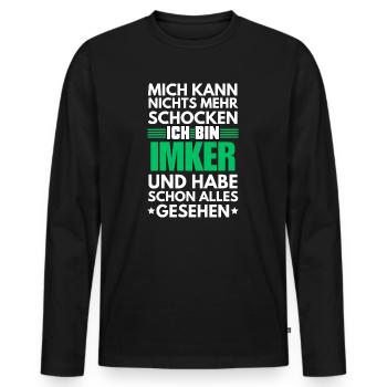 Non-shockable beekeeper - Men's Premium Organic Long Sleeve Shirt - black - Front - Nico (187cm)