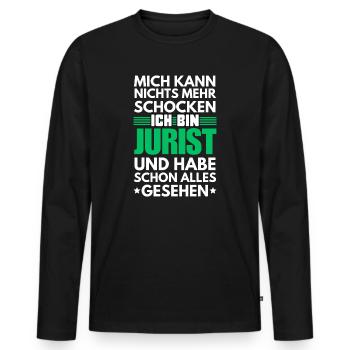 Nicht schockbarer Jurist - Männer Premium Bio Langarmshirt - Schwarz - Vorne - Nico (187cm)