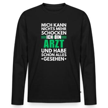 Médecin non choquable - T-shirt manches longues Premium bio Homme - noir - Devant - Nico (187cm)