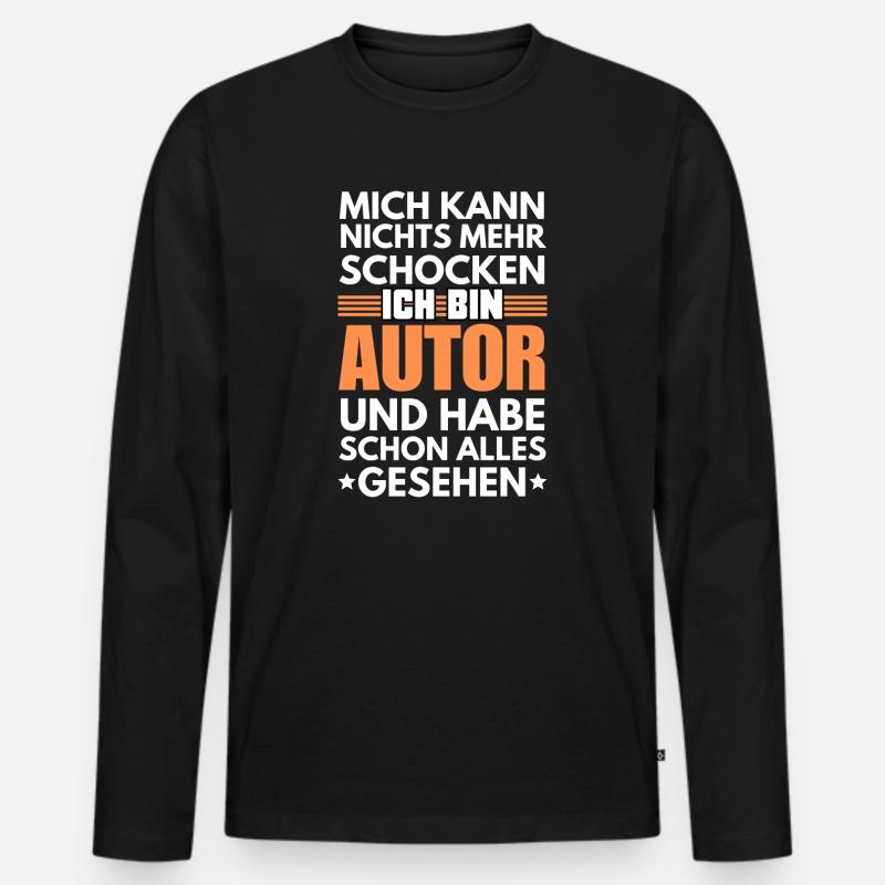 Non-shockable author - Men's Premium Organic Long Sleeve Shirt - black
