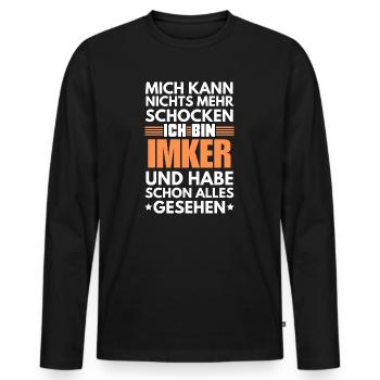 Non-shockable beekeeper - Men's Premium Organic Long Sleeve Shirt - black - Front - Nico (187cm)