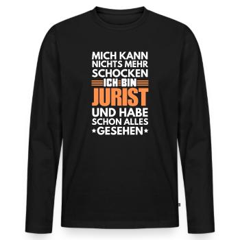 Nicht schockbarer Jurist - Männer Premium Bio Langarmshirt - Schwarz - Vorne - Nico (187cm)