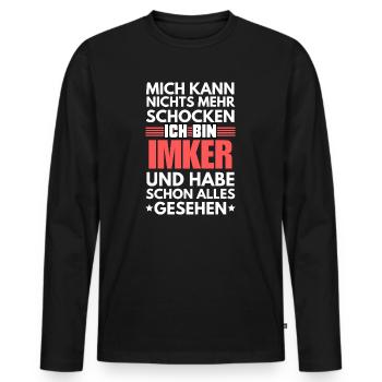 Non-shockable beekeeper - Men's Premium Organic Long Sleeve Shirt - black - Front - Nico (187cm)