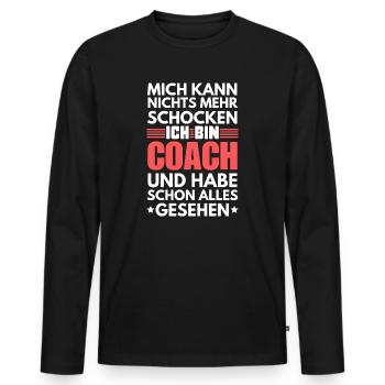 Unshockable Coach - Men's Premium Organic Long Sleeve Shirt - black - Front - Nico (187cm)