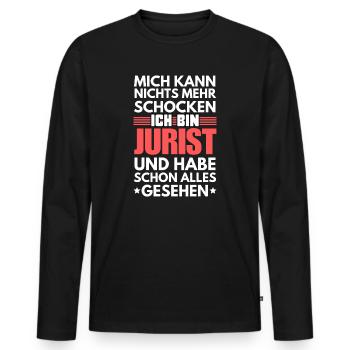 Unshockable lawyer - Men's Premium Organic Long Sleeve Shirt - black - Front - Nico (187cm)
