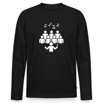 Chor - Männer Premium Bio Langarmshirt - Schwarz - Vorne - Nico (187cm)