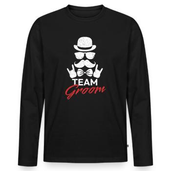 Marié Mariage Mariage JGA Équipe Groom - T-shirt manches longues Premium bio Homme - noir - Devant - Nico (187cm)