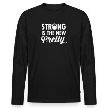 Strong Is The New Pretty - T-shirt manches longues Premium bio Homme - noir - Devant - Nico (187cm)