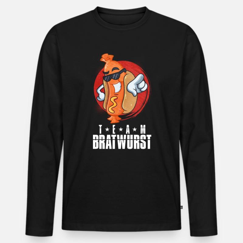 Bratwurst als Geschenk - Männer Premium Bio Langarmshirt - Schwarz