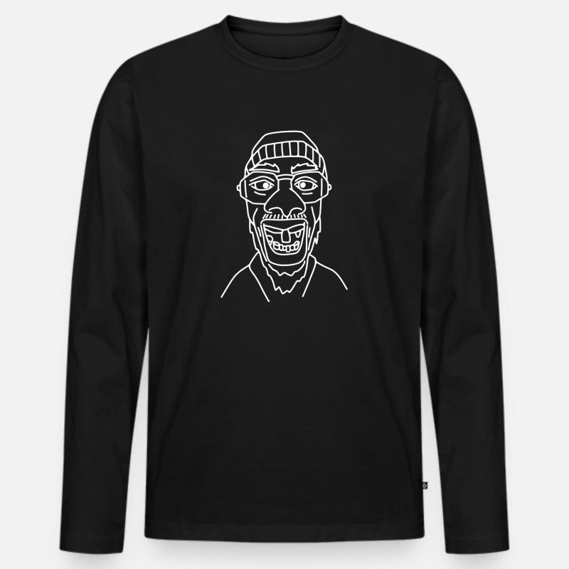 Cooler Typ - Männer Premium Bio Langarmshirt - Schwarz