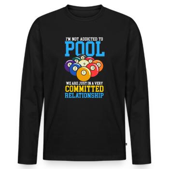 Joueur de billard Cue Sports Billard - T-shirt manches longues Premium bio Homme - noir - Devant - Nico (187cm)
