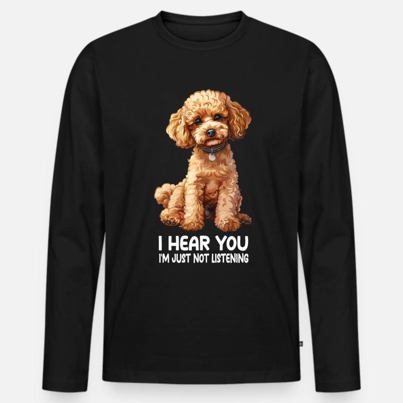 Pudel - Männer Premium Bio Langarmshirt - Schwarz