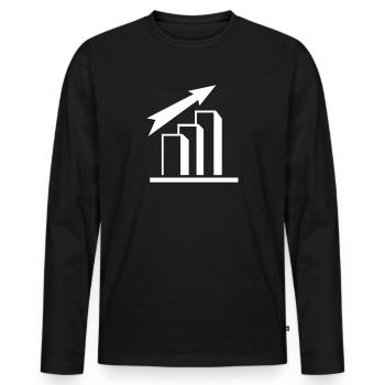 graphique - T-shirt manches longues Premium bio Homme - noir - Devant - Nico (187cm)