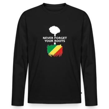 Republik Kongo - Männer Premium Bio Langarmshirt - Schwarz - Vorne - Nico (187cm)