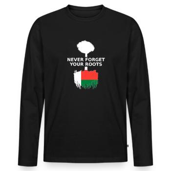 Madagaskar Never Forget Your Roots - Männer Premium Bio Langarmshirt - Schwarz - Vorne - Nico (187cm)