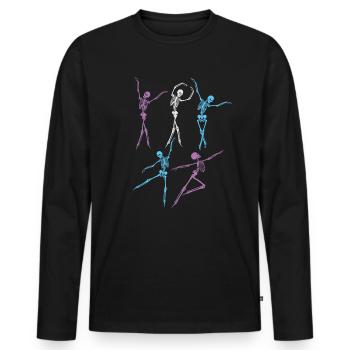 Soirée dansante - T-shirt manches longues Premium bio Homme - noir - Devant - Nico (187cm)
