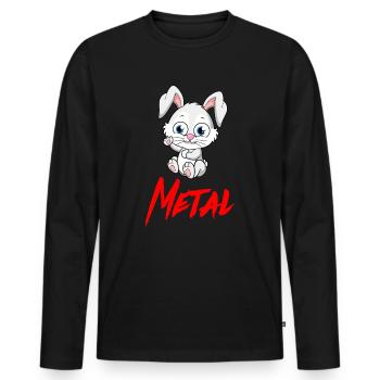 METAL Heavy Metal Death Black Rock Music - Men's Premium Organic Long Sleeve Shirt - black - Front - Nico (187cm)