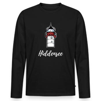 Petit phare Hiddensee - T-shirt manches longues Premium bio Homme - noir - Devant - Nico (187cm)