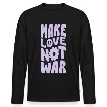 Faites l’amour, pas la guerre - T-shirt manches longues Premium bio Homme - noir - Devant - Nico (187cm)