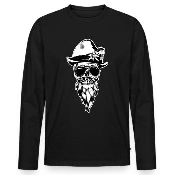 Tête de mort bavaroise - T-shirt manches longues Premium bio Homme - noir - Devant - Nico (187cm)