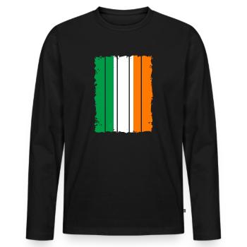 Drapeau de l’Irlande Drapeau irlandais vintage Dublin - T-shirt manches longues Premium bio Homme - noir - Devant - Nico (187cm)