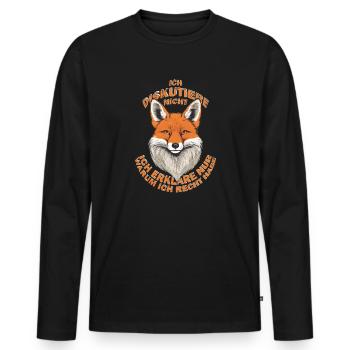 Ich diskutiere nicht, ich erkläre nur warum ich... - Männer Premium Bio Langarmshirt - Schwarz - Vorne - Nico (187cm)