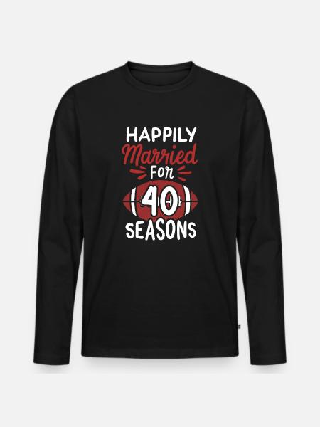 40th Wedding Anniversary Happily Married 40 Years - Men's Premium Organic Long Sleeve Shirt - black