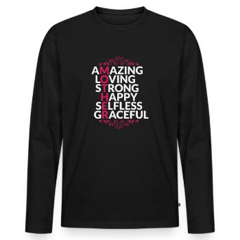 Maman Stupéfiant Stark Bonne fête des mères - T-shirt manches longues Premium bio Homme - noir - Devant - Nico (187cm)