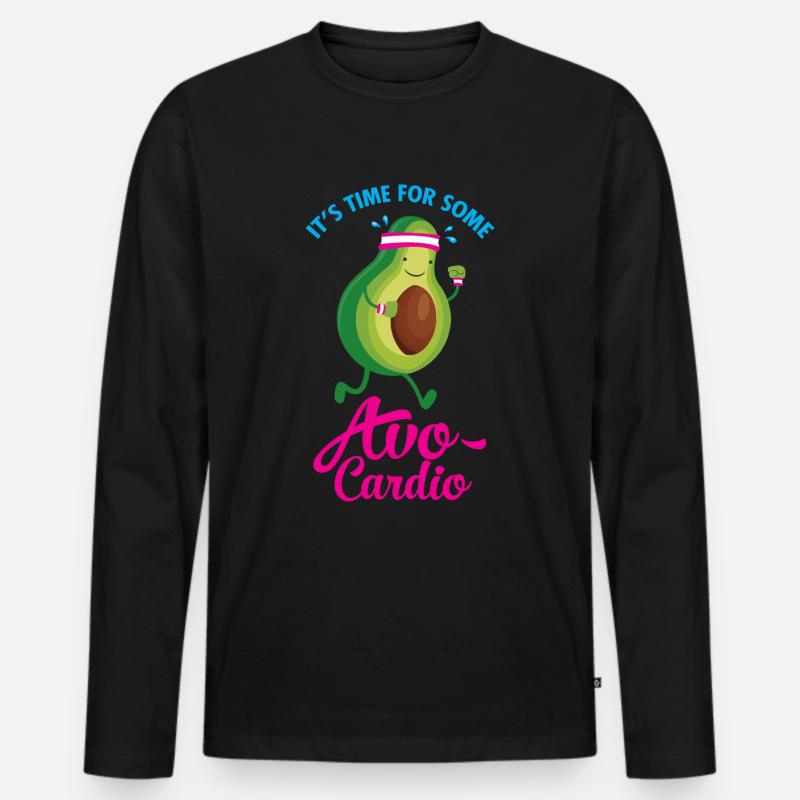 It's Time For Some Avo Cardio - Avocado Läufer - Männer Premium Bio Langarmshirt - Schwarz