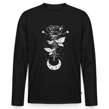 Gothic Witch Moon Rose Black Metal - Men's Premium Organic Long Sleeve Shirt - black - Front - Nico (187cm)