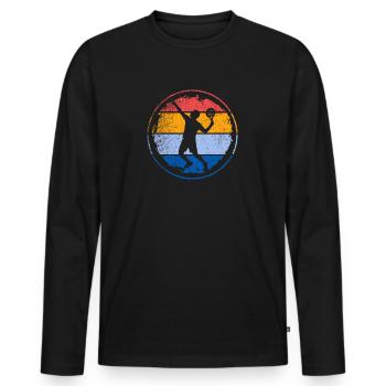 Conception de lecteur de padel vintage avec lecteur de padel - T-shirt manches longues Premium bio Homme - noir - Devant - Nico (187cm)