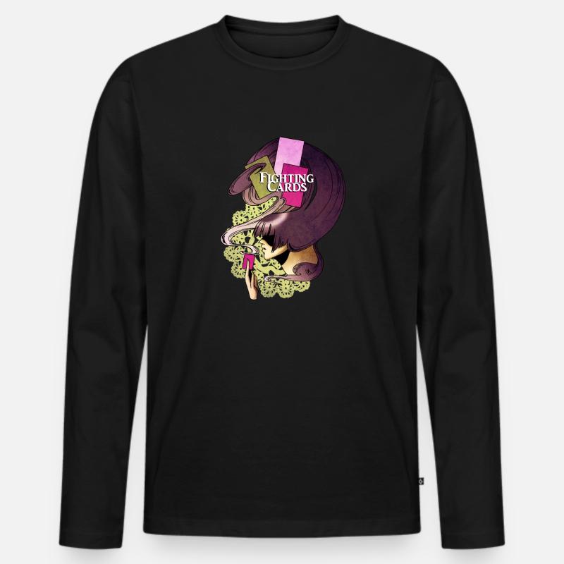 Kampfkarten - Beschwörer - Männer Premium Bio Langarmshirt - Schwarz