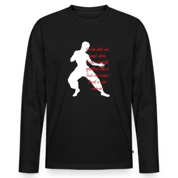 Bruce Lee - der Mythos - Männer Premium Bio Langarmshirt - Schwarz - Vorne - Nico (187cm)