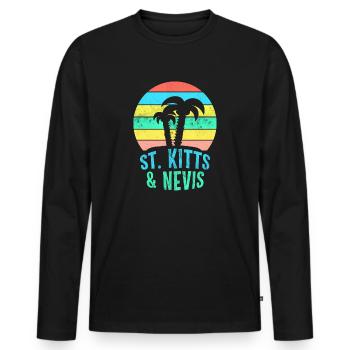 ST. KITTS & NEVIS - Men's Premium Organic Long Sleeve Shirt - black - Front - Nico (187cm)